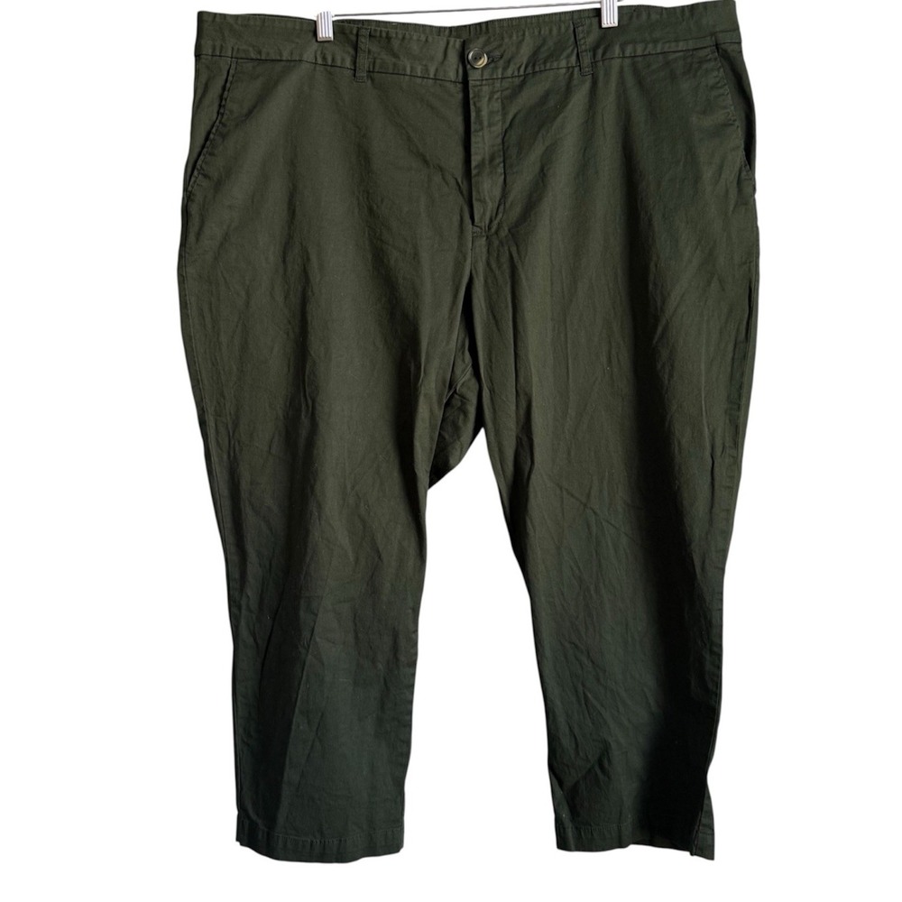 KUT from the Kloth Taylor Crop Pants 24W Olive Green Chino Trouser Gorpcore